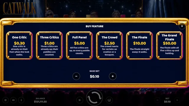 Catwalk: Buy menu