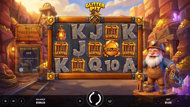 Glitter Pit: Free spins awarded