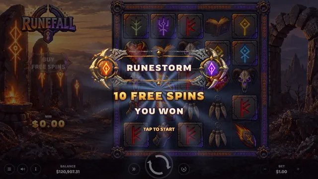 Runefall: Free spins awarded