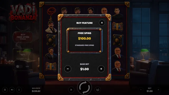 Vadi Bonanza: Buy menu