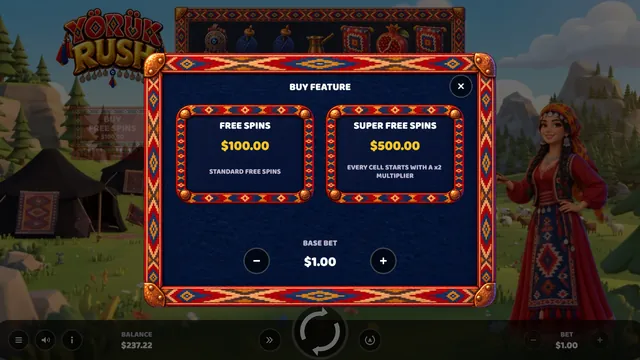 Yörük Rush: Buy menu