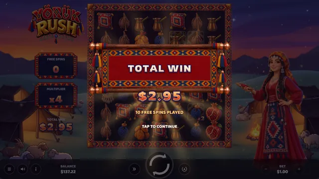 Yörük Rush: Free spins late