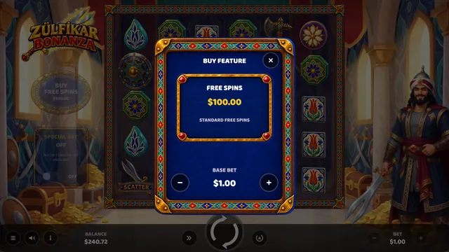 Zülfikar Bonanza: Buy menu
